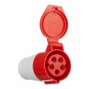 Розетка силовая переносная КЭАЗ с заземлением 3Р+РЕ+N 16 А 380 В IP44 красная (222751) Розетка силовая переносная КЭАЗ с заземлением 3Р+РЕ+N 16 А 380 В IP44 красная (222751)