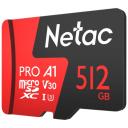 Карта памяти Netac microSDHC 512 ГБ Class 10, V30, A1, UHS-I U3, R 100 МБ/с, 1 шт., черный Карта памяти Netac microSDHC 512 ГБ Class 10, V30, A1, UHS-I U3, R 100 МБ/с, 1 шт., черный