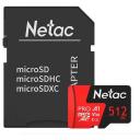 Карта памяти Netac microSDXC 512 ГБ Class 10, V30, A1, UHS-I U3, R 100 МБ/с, адаптер на SD, 1 шт., черный/красный Карта памяти Netac microSDXC 512 ГБ Class 10, V30, A1, UHS-I U3, R 100 МБ/с, адаптер на SD, 1 шт., черный/красный