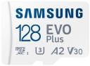 Карта памяти MicroSDXC 128GB Samsung MB-MC128SA/EU EVO Plus, A2, V30, UHS-I (U3), SD адаптер Карта памяти MicroSDXC 128GB Samsung MB-MC128SA/EU EVO Plus, A2, V30, UHS-I (U3), SD адаптер