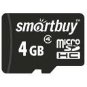 Карта памяти SmartBuy microSDHC 4 ГБ Class 4, 1 шт., черный Карта памяти SmartBuy microSDHC 4 ГБ Class 4, 1 шт., черный