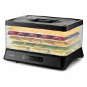 Электрическая сушилка для овощей и фруктов КТ-1938 предназначена для сушки овощей, фруктов, ягод, грибов, корнеплодов, трав и зелени, а также хлеба.Сушилка имеет в комплекте 5 поддонов из прозрачного пластика и 4 силиконовых поддона для пастилы. Благодаря прозрачным пластиковым поддонам вы легко можете наблюдать за процессом сушки. Пластик поддонов —BPA-free, он не содержит Бисфенол А, тем самым данный вид пластика безопасен для здоровья.В сушилке установлен мощный нагревательный элемент и вентилятор, обеспечивающий равномерное распределение нагретого воздуха по всему объему камеры.При помощи кнопок на панели управления вы можете установить температуру в диапазоне 35–70 оС с шагом 1 градус и время в диапазоне от 10 минут до 48 часов с шагом 10 минут. Электрическая сушилка для овощей и фруктов КТ-1938 предназначена для сушки овощей, фруктов, ягод, грибов, корнеплодов, трав и зелени, а также хлеба.Сушилка имеет в комплекте 5 поддонов из прозрачного пластика и 4 силиконовых поддона для пастилы. Благодаря прозрачным пластиковым поддонам вы легко можете наблюдать за процессом сушки. Пластик поддонов —BPA-free, он не содержит Бисфенол А, тем самым данный вид пластика безопасен для здоровья.В сушилке установлен мощный нагревательный элемент и вентилятор, обеспечивающий равномерное распределение нагретого воздуха по всему объему камеры.При помощи кнопок на панели управления вы можете установить температуру в диапазоне 35–70 оС с шагом 1 градус и время в диапазоне от 10 минут до 48 часов с шагом 10 минут.