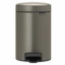 Ведро для мусора Brabantia NewIcon с крышкой 3 л металл платиновое с педалью Ведро для мусора Brabantia NewIcon с крышкой 3 л металл платиновое с педалью
