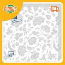 Салфетки декоративные Bouquet Home Collection Classic Анжелика Серебро на белом 3 слоя Салфетки декоративные Bouquet Home Collection Classic Анжелика Серебро на белом 3 слоя