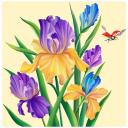 Салфетки бумажные Bulgaree green 3-х слойные Ирисы 33x33 см 20 шт Салфетки бумажные Bulgaree green 3-х слойные Ирисы 33x33 см 20 шт