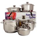 Набор посуды Амет Классика-Прима 1с895 10 пр. 5 пр., серебристый Набор посуды Амет Классика-Прима 1с895 10 пр. 5 пр., серебристый