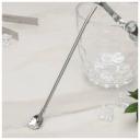 Ложка-трубочка для коктейля из нержавеющей стали «Ракушка», 21x2 см, цвет серебряный Ложка-трубочка для коктейля из нержавеющей стали «Ракушка», 21x2 см, цвет серебряный