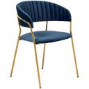 Стул синий с золотыми ножками Bradex Home Turin FR 0557 Стул синий с золотыми ножками Bradex Home Turin FR 0557