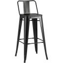 Стул барный Stool Group TOLIX WOOD со спинкой черный глянцевый УТ000000676 Стул барный Stool Group TOLIX WOOD со спинкой черный глянцевый УТ000000676