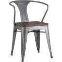 Стул Stool Group TOLIX ARM WOOD с подлокотниками серебристый УТ000001861 Стул Stool Group TOLIX ARM WOOD с подлокотниками серебристый УТ000001861