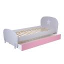 Кровать детская Polini Kids Mirum 1915, c ящиком, 870x1984x1032 мм, цвет серый, ящик розовый Кровать детская Polini Kids Mirum 1915, c ящиком, 870x1984x1032 мм, цвет серый, ящик розовый