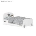 Кровать детская Polini kids Mirum 1915 c ящиком, белая Кровать детская Polini kids Mirum 1915 c ящиком, белая