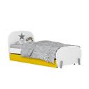 Кровать детская Polini kids Mirum 1915 c ящиком, белая, жёлтая Кровать детская Polini kids Mirum 1915 c ящиком, белая, жёлтая
