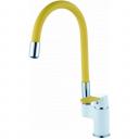 Смеситель для кухни с гибким изливом Diadonna (Диадона) D87-437114PY хром,желтый Смеситель для кухни с гибким изливом Diadonna (Диадона) D87-437114PY хром,желтый