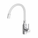 Смеситель для кухни Dorff Logic D3007633 хром, белый, с гибким изливом Смеситель для кухни Dorff Logic D3007633 хром, белый, с гибким изливом