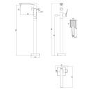 Смеситель для ванны LEMARK Bronx (LM3744GM) напольный, графит Смеситель для ванны LEMARK Bronx (LM3744GM) напольный, графит