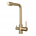 Смеситель для кухни с подключением фильтра Shevanik S328G, золотой сатин Смеситель для кухни с подключением фильтра Shevanik S328G, золотой сатин
