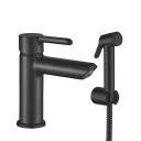 Смеситель для раковины Shevanik S6071H с гигиеническим душем, черный Смеситель для раковины Shevanik S6071H с гигиеническим душем, черный