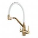 Смеситель для кухни с подключением фильтра Shevanik S968G, золотой сатин Смеситель для кухни с подключением фильтра Shevanik S968G, золотой сатин