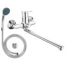 смеситель для ванны VODA Fin длинный излив набор латунь хром смеситель для ванны VODA Fin длинный излив набор латунь хром