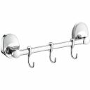 A1615-3 вешалка из 3 подвижных крючков на горизонтальной планке настенного монтажа, L=260 мм хром сталь SUS201 установочный комплект + индивидуальная упаковка A1615-3 вешалка из 3 подвижных крючков на горизонтальной планке настенного монтажа, L=260 мм хром сталь SUS201 установочный комплект + индивидуальная упаковка