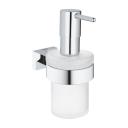 Дозатор жидкого мыла с держателем Grohe Essentials Cube 40756 001 (40756001) хром