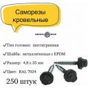 Саморез кровельный 4.8*19 RAL 7024 по металлу. Количество: 250 шт. DAXMER Саморез кровельный 4.8*19 RAL 7024 по металлу. Количество: 250 шт. DAXMER