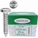 Саморез острый оцинкованный по металлу 4,2x9,5 мм Sorrex по стандарту DIN 7981 - самонарезающий с полукруглой головкой и комбинированным шлицем под отвертку (звездочка и прямой). Саморезы такого типа используются в строительстве, приборостроении и многих других отраслях современной промышленности. Благодаря своей форме и заостренному концу, саморез DIN 7981 С может устанавливаться без предварительной подготовки в виде сверления отверстия для монтажа.Идеально для дома, гаража, ремонта, дачи, автосервиса. Аналог: ISO 7049 - международный стандарт, ISO 14585 - международный стандарт, ГОСТ 10621-80 - стандарт РФ, ГОСТ 11650-80 - стандарт РФ, ГОСТ 1144-80 - стандарт РФ. Саморез острый оцинкованный по металлу 4,2x9,5 мм Sorrex по стандарту DIN 7981 - самонарезающий с полукруглой головкой и комбинированным шлицем под отвертку (звездочка и прямой). Саморезы такого типа используются в строительстве, приборостроении и многих других отраслях современной промышленности. Благодаря своей форме и заостренному концу, саморез DIN 7981 С может устанавливаться без предварительной подготовки в виде сверления отверстия для монтажа.Идеально для дома, гаража, ремонта, дачи, автосервиса. Аналог: ISO 7049 - международный стандарт, ISO 14585 - международный стандарт, ГОСТ 10621-80 - стандарт РФ, ГОСТ 11650-80 - стандарт РФ, ГОСТ 1144-80 - стандарт РФ.