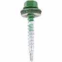 Кровельный саморез Tech-Krep КР сверло 4,8х35 RAL-6002 зелёный 60 шт, коробка с окном 112033 Кровельный саморез Tech-Krep КР сверло 4,8х35 RAL-6002 зелёный 60 шт, коробка с окном 112033