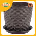 Кашпо с поддоном Ротанг Idea цвет: коричневый, 13,5 см Кашпо с поддоном Ротанг Idea цвет: коричневый, 13,5 см