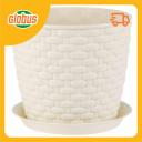 Кашпо с поддоном Ротанг Idea цвет: белый, 13,5 см Кашпо с поддоном Ротанг Idea цвет: белый, 13,5 см