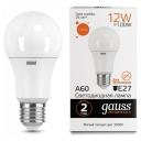 Лампа GAUSS LED Elementary A60 12W E27 1130lm 3000K, упаковка 10шт Лампа GAUSS LED Elementary A60 12W E27 1130lm 3000K, упаковка 10шт