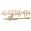 Деревянный круглый двухрядный составной карниз УЮТ D28 пластиковая фурнитура, цвет натуральный, 275 см 2027917 Деревянный круглый двухрядный составной карниз УЮТ D28 пластиковая фурнитура, цвет натуральный, 275 см 2027917