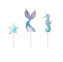 Топперы Party Deco mermaid 24.5см 3шт в ассортименте Топперы Party Deco mermaid 24.5см 3шт в ассортименте