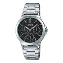 Часы CASIO Waterproof Quartz Silver/ Black Analog, черный Часы CASIO Waterproof Quartz Silver/ Black Analog, черный