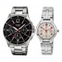 Часы CASIO Couple Waterproof Stainless Steel Strap SilverWhite Analog, белый Часы CASIO Couple Waterproof Stainless Steel Strap SilverWhite Analog, белый