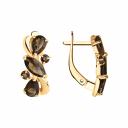 Серьги SOKOLOV из золочёного серебра с раухтопазами 92021805-91 Серьги SOKOLOV из золочёного серебра с раухтопазами 92021805-91
