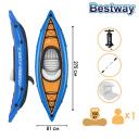 Лодка надувная Bestway Cove Champion, 275x81 см, вёсла, насос, 65115 Лодка надувная Bestway Cove Champion, 275x81 см, вёсла, насос, 65115