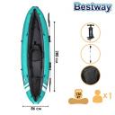 Байдарка Bestway Hydro-Force, 280x86 см, комплект: 1 весло, ручной насос, 2 съёмных ребра, 1 сиденье, 1 сумка, ремкомплект, 65118 Байдарка Bestway Hydro-Force, 280x86 см, комплект: 1 весло, ручной насос, 2 съёмных ребра, 1 сиденье, 1 сумка, ремкомплект, 65118