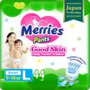 Подгузники-трусики Merries Good skin L / 4 (9-14кг), 44 шт, по японским технологиям Подгузники-трусики Merries Good skin L / 4 (9-14кг), 44 шт, по японским технологиям
