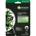 Маска для лица GARNIER Черная тканевая маска для склонной к жирному блеску кожи, увлажняющая, матирующая "Очищающий Уголь + Листья Черного чая" Skin Naturals 28 Маска для лица GARNIER Черная тканевая маска для склонной к жирному блеску кожи, увлажняющая, матирующая "Очищающий Уголь + Листья Черного чая" Skin Naturals 28