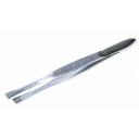 ZINGER Пинцет рифленый скошенный для бровей B-158 (akc-116), серебристый ZINGER Пинцет рифленый скошенный для бровей B-158 (akc-116), серебристый