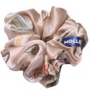 Резинка для волос широкая шелковая Mollen Лазоревый цветок пудровая Резинка для волос широкая шелковая Mollen Лазоревый цветок пудровая