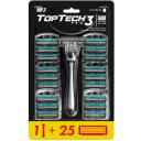 Бритва мужская Toptech global PRO 3 1 станок + 25 кассет Бритва мужская Toptech global PRO 3 1 станок + 25 кассет
