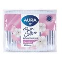 Ватные палочки AURA 200шт пакет Ватные палочки AURA 200шт пакет