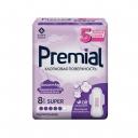 Прокладки женские Premial с крылышками хлопковая поверхность супер 8 шт Прокладки женские Premial с крылышками хлопковая поверхность супер 8 шт