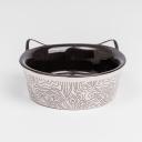 Petmax Миска керамическая с ушками для кошек и собак, 200 мл, 11x4,5 см, черная Petmax Миска керамическая с ушками для кошек и собак, 200 мл, 11x4,5 см, черная