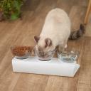 Petmax Миска тройная с ушками на подставке для кошек и собак, белая, 3 шт., 400 мл каждая Petmax Миска тройная с ушками на подставке для кошек и собак, белая, 3 шт., 400 мл каждая