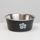 RURRI Миска для кошек и собак Circle paw, 400 мл, диаметр 12,5 см, черная RURRI Миска для кошек и собак Circle paw, 400 мл, диаметр 12,5 см, черная