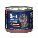 Корм для кошек Brit Premium by Nature для стерилизованных, мясо кролика с брусникой банка 200г Корм для кошек Brit Premium by Nature для стерилизованных, мясо кролика с брусникой банка 200г